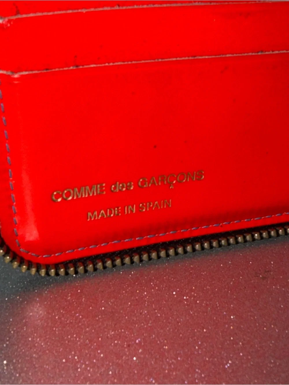 Comme De Garçons full zip neon wallet As-Is